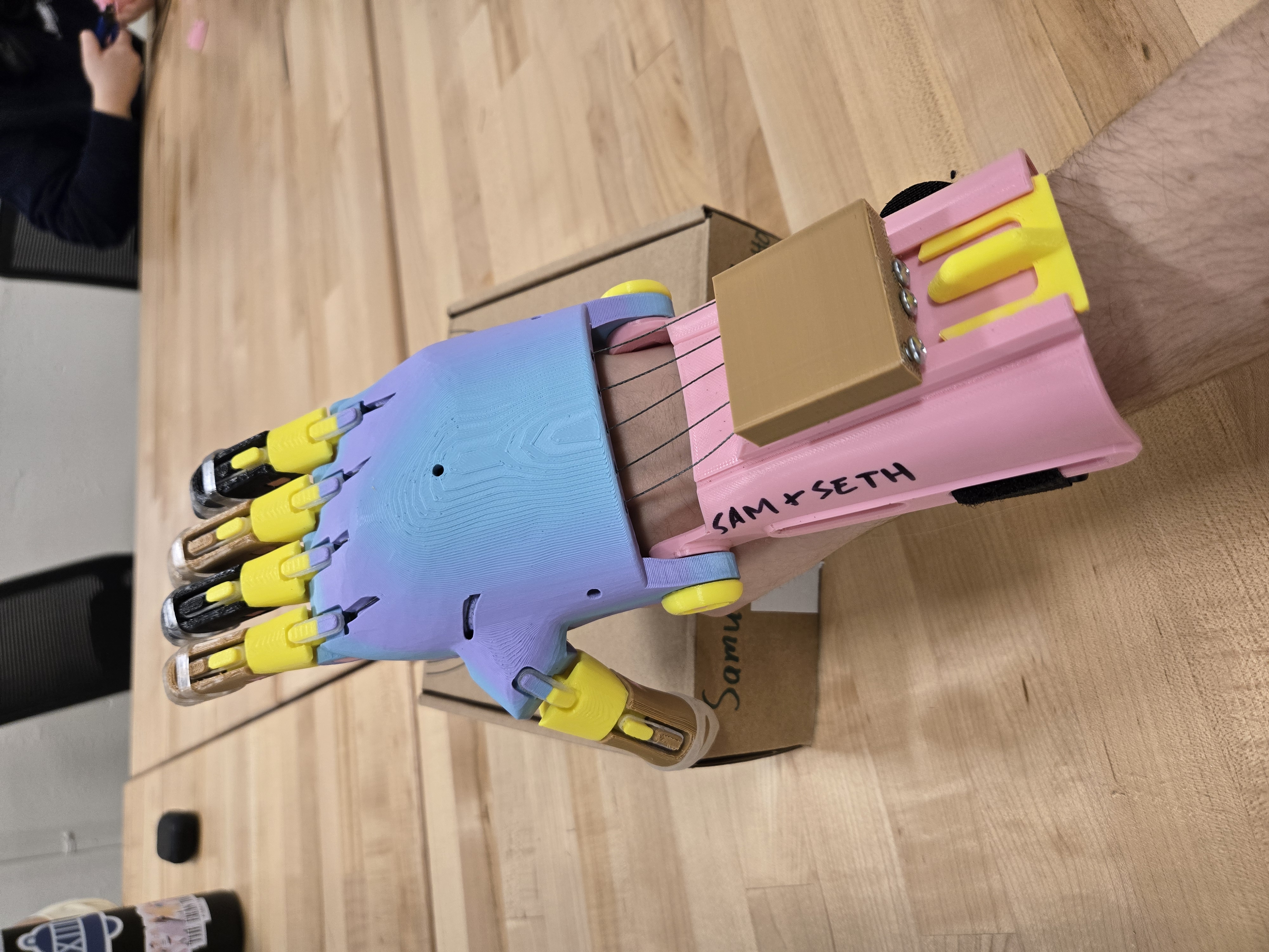 Me wearing the hand