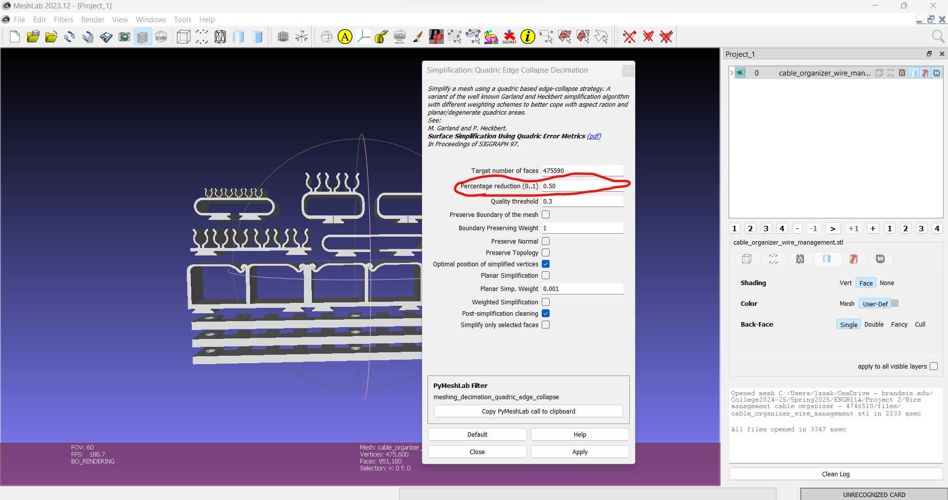 MeshLab Settings